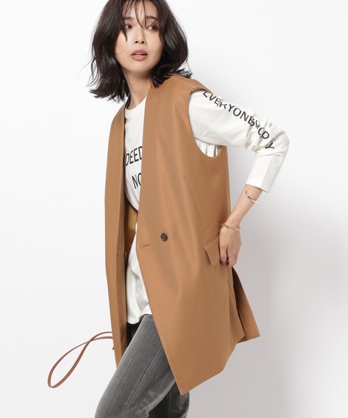 BARNYARDSTORM（バンヤードストーム）の「BARNYARDSTORM / ツイルストレッチベスト（その他トップス・レディース・キャメル/ネイビー・0/1）」の20枚目の写真