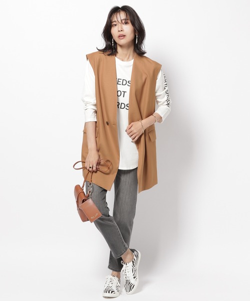 BARNYARDSTORM（バンヤードストーム）の「BARNYARDSTORM / ツイルストレッチベスト（その他トップス・レディース・キャメル/ネイビー・0/1）」の21枚目の写真