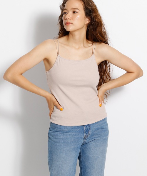 niko and...（ニコアンド）の「カップ付きリブキャミソール（キャミソール・レディース・カーキ/ライトグレー/ブラック/モカ・MEDIUM/SMALL）」の3枚目の写真