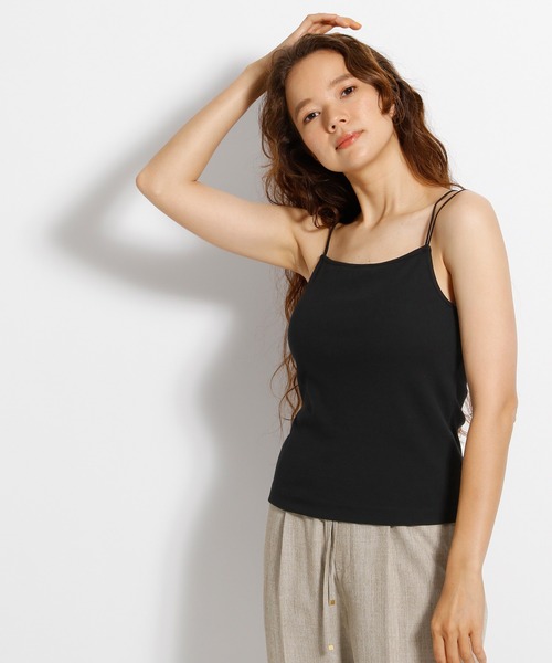 niko and...（ニコアンド）の「カップ付きリブキャミソール（キャミソール・レディース・カーキ/ライトグレー/ブラック/モカ・MEDIUM/SMALL）」の2枚目の写真