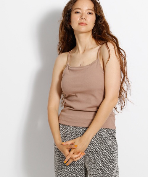 niko and...（ニコアンド）の「カップ付きリブキャミソール（キャミソール・レディース・カーキ/ライトグレー/ブラック/モカ・MEDIUM/SMALL）」の4枚目の写真