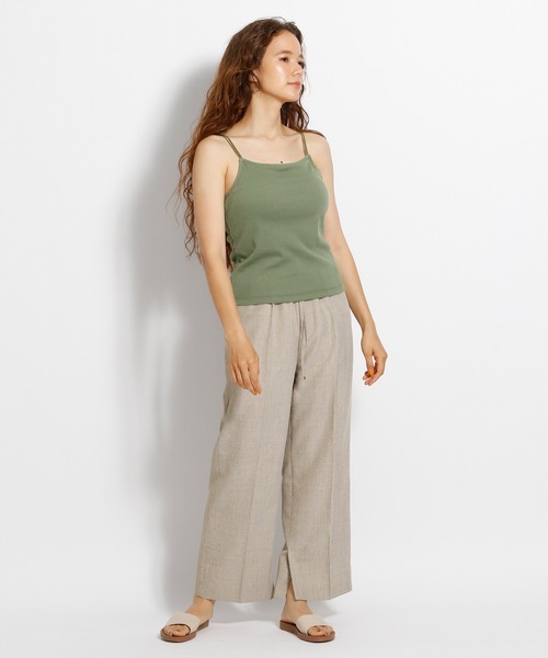 niko and...（ニコアンド）の「カップ付きリブキャミソール（キャミソール・レディース・カーキ/ライトグレー/ブラック/モカ・MEDIUM/SMALL）」の6枚目の写真