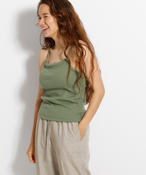 niko and...（ニコアンド）の「カップ付きリブキャミソール（キャミソール・レディース・カーキ/ライトグレー/ブラック/モカ・MEDIUM/SMALL）」の11枚目の写真