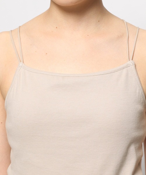 niko and...（ニコアンド）の「カップ付きリブキャミソール（キャミソール・レディース・カーキ/ライトグレー/ブラック/モカ・MEDIUM/SMALL）」の15枚目の写真