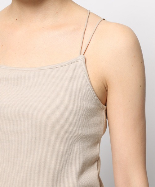 niko and...（ニコアンド）の「カップ付きリブキャミソール（キャミソール・レディース・カーキ/ライトグレー/ブラック/モカ・MEDIUM/SMALL）」の16枚目の写真