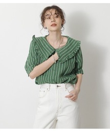 ビッグカラーストライプシャツ