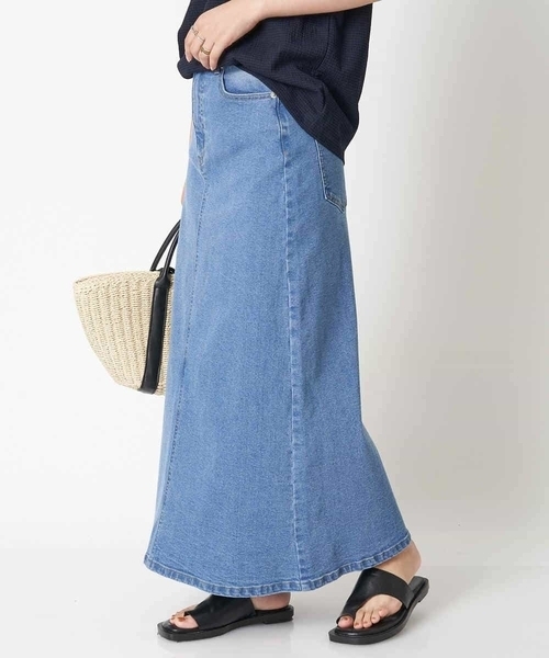 a.v.v(アーヴェヴェ)の「Aラインデニムスカート(デニムスカート・レディース・ブルー/グレー・38/40/36/42/34)」の2枚目の写真