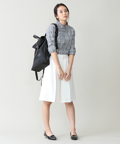 ELFORBR（エルフォーブル）の「ダブルクロスキュロットパンツ（その他パンツ・レディース・マスタード/ホワイト/ブラック・38/36）」の2枚目の写真