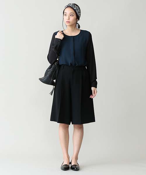 ELFORBR（エルフォーブル）の「ダブルクロスキュロットパンツ（その他パンツ・レディース・マスタード/ホワイト/ブラック・38/36）」の18枚目の写真