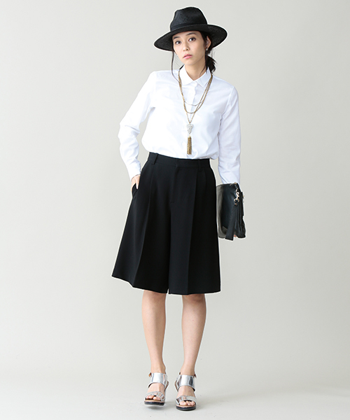 ELFORBR（エルフォーブル）の「ダブルクロスキュロットパンツ（その他パンツ・レディース・マスタード/ホワイト/ブラック・38/36）」の19枚目の写真