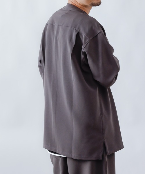 COLONY 2139(コロニートゥーワンスリーナイン)の「ストレッチイージーケアスタンド8分袖シャツ※セットアップ対応(シャツ/ブラウス・メンズ・チャコールグレー/ブラック/ネイビー・MEDIUM/LARGE)」の7枚目の写真
