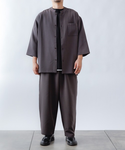 COLONY 2139(コロニートゥーワンスリーナイン)の「ストレッチイージーケアスタンド8分袖シャツ※セットアップ対応(シャツ/ブラウス・メンズ・チャコールグレー/ブラック/ネイビー・MEDIUM/LARGE)」の9枚目の写真