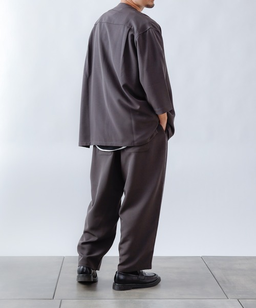 COLONY 2139(コロニートゥーワンスリーナイン)の「ストレッチイージーケアスタンド8分袖シャツ※セットアップ対応(シャツ/ブラウス・メンズ・チャコールグレー/ブラック/ネイビー・MEDIUM/LARGE)」の11枚目の写真