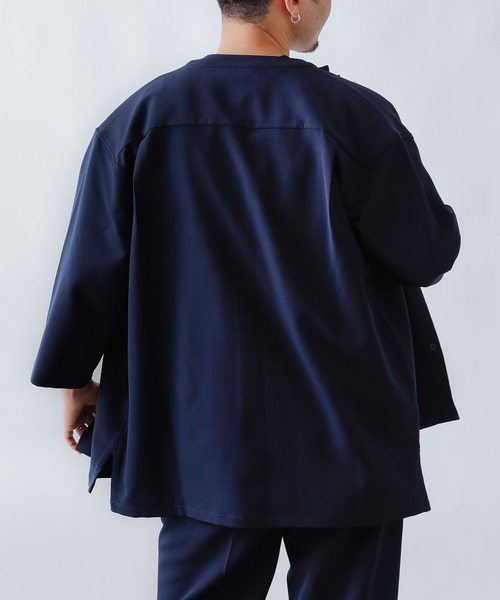 COLONY 2139(コロニートゥーワンスリーナイン)の「ストレッチイージーケアスタンド8分袖シャツ※セットアップ対応(シャツ/ブラウス・メンズ・チャコールグレー/ブラック/ネイビー・MEDIUM/LARGE)」の13枚目の写真