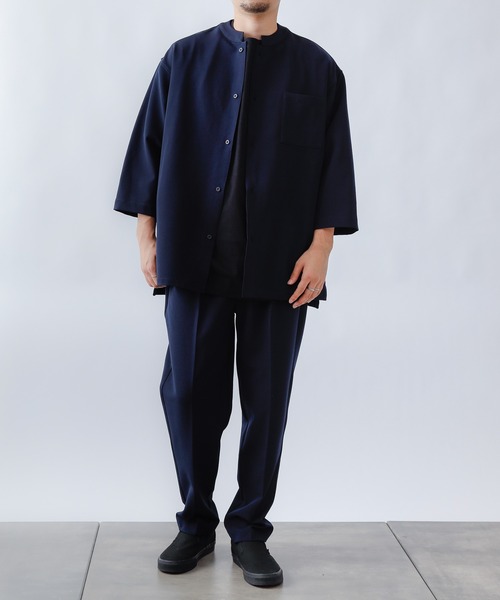 COLONY 2139(コロニートゥーワンスリーナイン)の「ストレッチイージーケアスタンド8分袖シャツ※セットアップ対応(シャツ/ブラウス・メンズ・チャコールグレー/ブラック/ネイビー・MEDIUM/LARGE)」の15枚目の写真