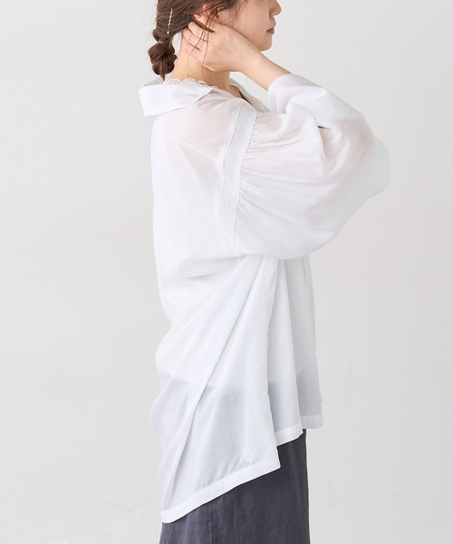 PUAL CE CIN（ピュアルセシン）の「【Du noir】テンセルヴィンテージ風ブラウス（シャツ/ブラウス・レディース・ブラック/ブラウン/オフホワイト・FREE）」の15枚目の写真