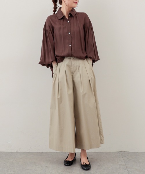 PUAL CE CIN（ピュアルセシン）の「【Du noir】テンセルヴィンテージ風ブラウス（シャツ/ブラウス・レディース・ブラック/ブラウン/オフホワイト・FREE）」の22枚目の写真