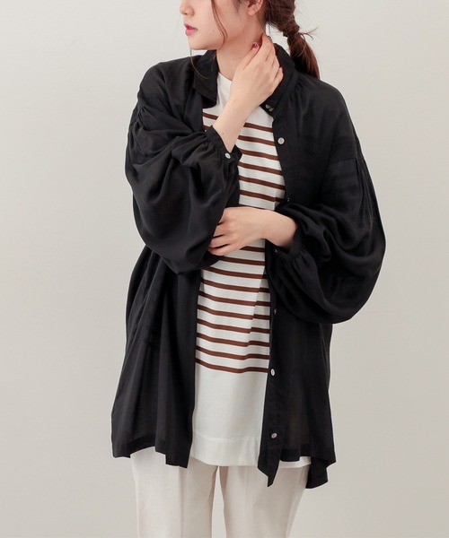 PUAL CE CIN（ピュアルセシン）の「【Du noir】テンセルヴィンテージ風ブラウス（シャツ/ブラウス・レディース・ブラック/ブラウン/オフホワイト・FREE）」の18枚目の写真