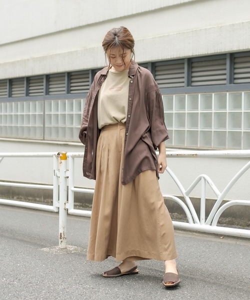 PUAL CE CIN（ピュアルセシン）の「【Du noir】テンセルヴィンテージ風ブラウス（シャツ/ブラウス・レディース・ブラック/ブラウン/オフホワイト・FREE）」の21枚目の写真