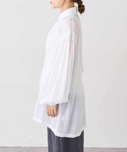 PUAL CE CIN（ピュアルセシン）の「【Du noir】テンセルヴィンテージ風ブラウス（シャツ/ブラウス・レディース・ブラック/ブラウン/オフホワイト・FREE）」の19枚目の写真