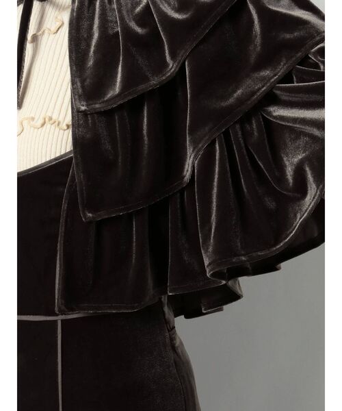 merry jenny（メリージェニー）の「ruffleベロアカーディガン（カーディガン/ボレロ・レディース・アイボリー/ブラック/ブラウン・FREE）」の12枚目の写真