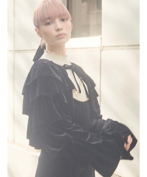 merry jenny（メリージェニー）の「ruffleベロアカーディガン（カーディガン/ボレロ・レディース・アイボリー/ブラック/ブラウン・FREE）」の17枚目の写真