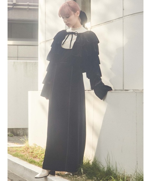 merry jenny（メリージェニー）の「ruffleベロアカーディガン（カーディガン/ボレロ・レディース・アイボリー/ブラック/ブラウン・FREE）」の21枚目の写真