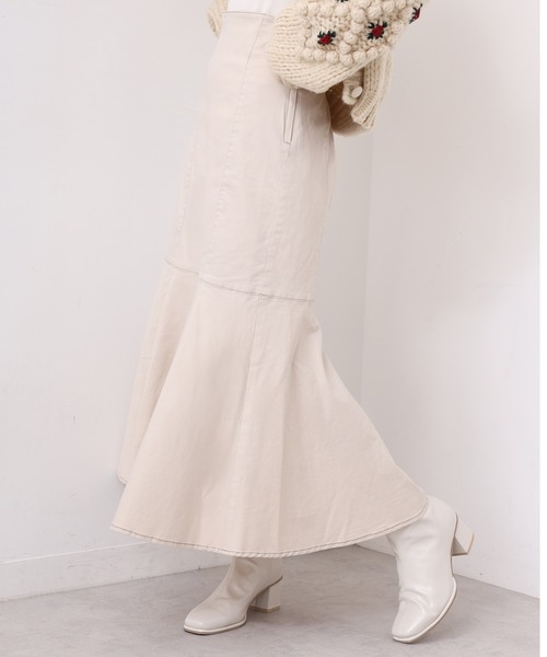 one after another NICE CLAUP（ワンアフターアナザーナイスクラップ）の「【S,Mサイズ展開あり】スタイルアップが叶う。ハイウエストレディマーメイドスカート（スカート・レディース・アイボリー/ブラック/ネイビー/ピンク/ブラウン・SMALL/MEDIUM）」の10枚目の写真