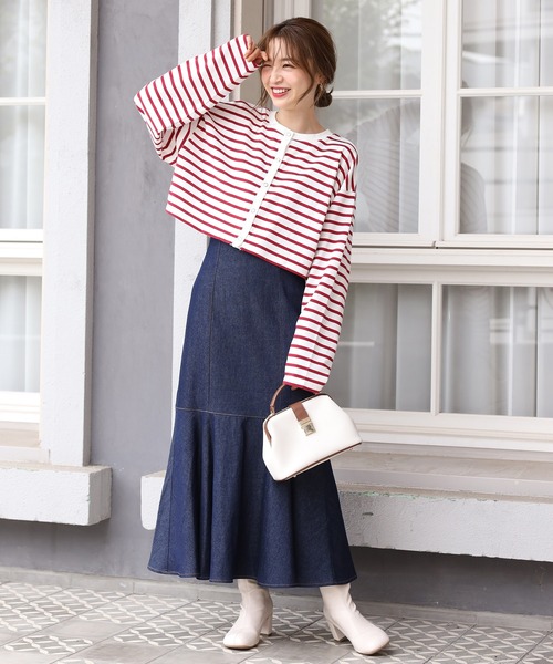 one after another NICE CLAUP（ワンアフターアナザーナイスクラップ）の「【S,Mサイズ展開あり】スタイルアップが叶う。ハイウエストレディマーメイドスカート（スカート・レディース・アイボリー/ブラック/ネイビー/ピンク/ブラウン・SMALL/MEDIUM）」の16枚目の写真