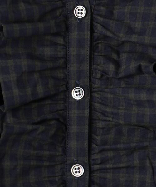 dahl'ia（ダリア）の「別注＜dahl’ia（ダリア）＞フリル ロング シャツ（シャツ/ブラウス・レディース・ネイビー/ホワイト・FREE）」の15枚目の写真