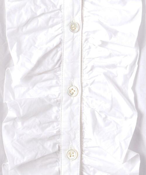 dahl'ia（ダリア）の「別注＜dahl’ia（ダリア）＞フリル ロング シャツ（シャツ/ブラウス・レディース・ネイビー/ホワイト・FREE）」の17枚目の写真