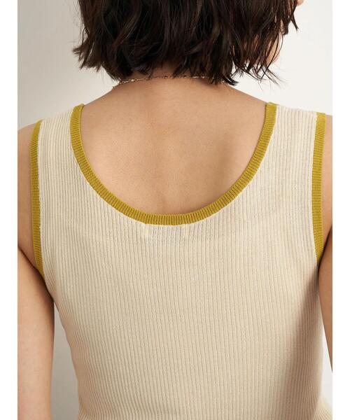 earth music&ecology（アースミュージックアンドエコロジー）の「配色ニットタンクトップ ＊（タンクトップ・レディース・ブラック/オレンジ/グリーン/アイボリー・FREE）」の14枚目の写真