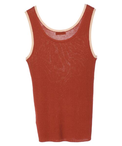 earth music&ecology（アースミュージックアンドエコロジー）の「配色ニットタンクトップ ＊（タンクトップ・レディース・ブラック/オレンジ/グリーン/アイボリー・FREE）」の18枚目の写真