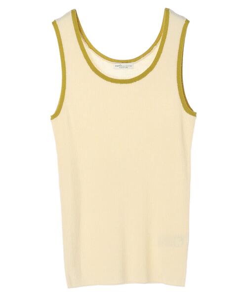 earth music&ecology（アースミュージックアンドエコロジー）の「配色ニットタンクトップ ＊（タンクトップ・レディース・ブラック/オレンジ/グリーン/アイボリー・FREE）」の22枚目の写真