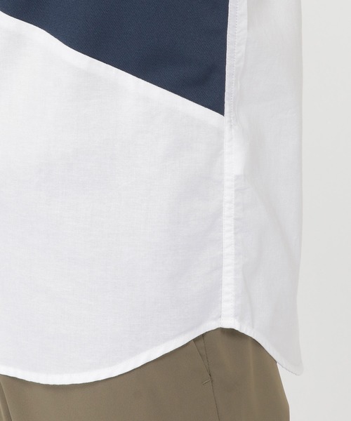 ikka（イッカ）の「オックス切り替えシャツ（シャツ/ブラウス・メンズ・ホワイト/ネイビー・S/M/L/XL）」の7枚目の写真