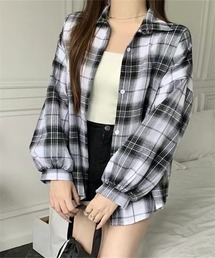 【豊富なカラー展開】チェック柄長袖シャツ