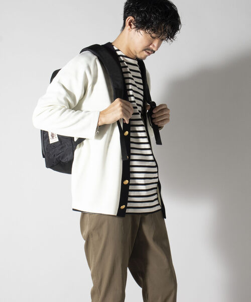 NOLLEY'S goodman(ノーリーズグッドマン)の「ミラノリブ メタルボタン カーディガン(※ハリの強い質感と金ボタンでジャケット替わりにも使える1着)(カーディガン/ボレロ・メンズ・ダークネイビー/ホワイト系その他6・LARGE/MEDIUM)」の13枚目の写真