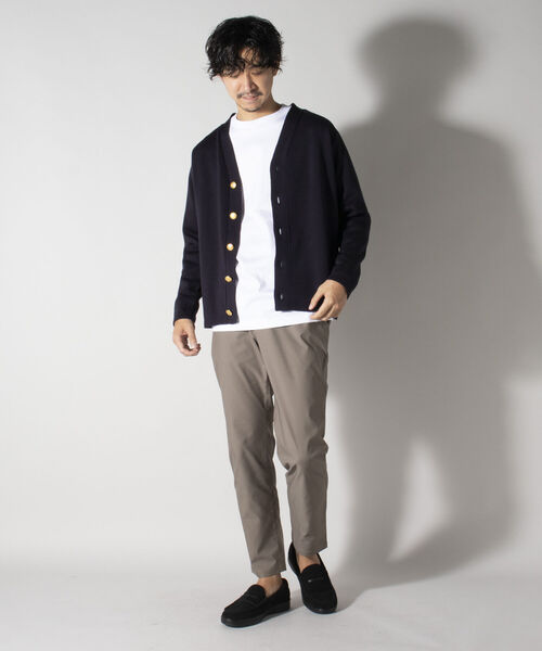 NOLLEY'S goodman(ノーリーズグッドマン)の「ミラノリブ メタルボタン カーディガン(※ハリの強い質感と金ボタンでジャケット替わりにも使える1着)(カーディガン/ボレロ・メンズ・ダークネイビー/ホワイト系その他6・LARGE/MEDIUM)」の15枚目の写真