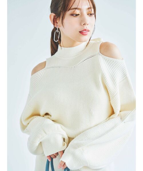 dazzlin（ダズリン）の「ショルダーオープンリボンワンピース（ワンピース・レディース・アイボリー/グレー/グリーン/モカ・FREE）」の12枚目の写真