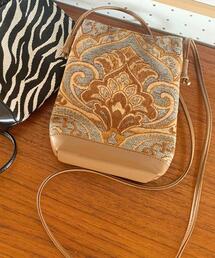 ジャガード×合皮ショルダーバッグ