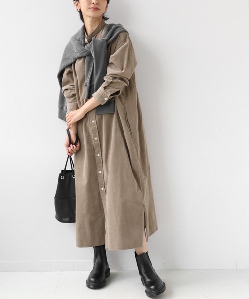 JOURNAL STANDARD relume（ジャーナルスタンダード　レリューム）の「シャツコールロングワンピース◆（ワンピース・レディース・ピンク/アイボリー/ブラウン/オリーブ・36/38）」の3枚目の写真