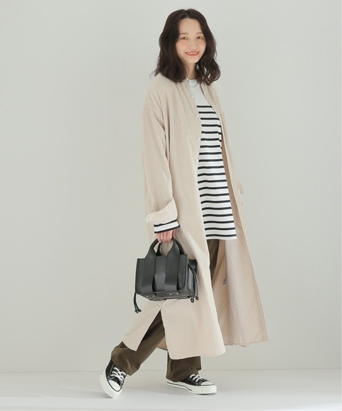 JOURNAL STANDARD relume（ジャーナルスタンダード　レリューム）の「シャツコールロングワンピース◆（ワンピース・レディース・ピンク/アイボリー/ブラウン/オリーブ・36/38）」の2枚目の写真