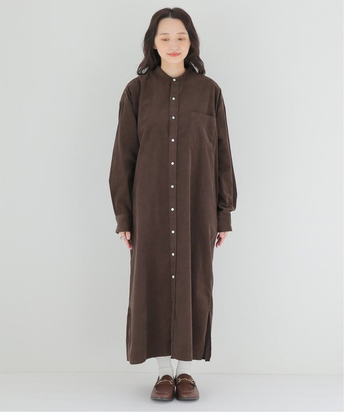 JOURNAL STANDARD relume（ジャーナルスタンダード　レリューム）の「シャツコールロングワンピース◆（ワンピース・レディース・ピンク/アイボリー/ブラウン/オリーブ・36/38）」の9枚目の写真