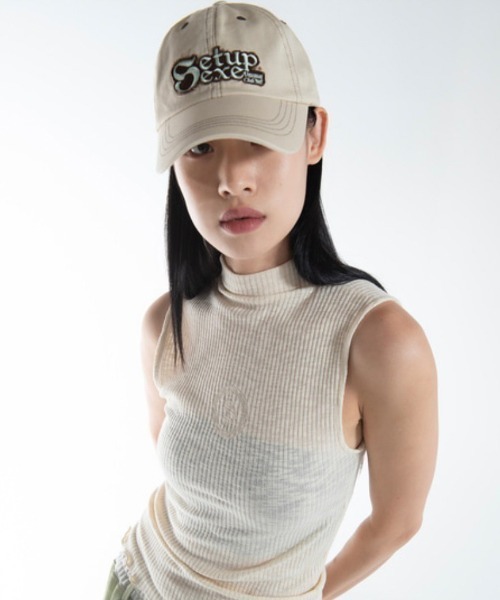 SETUP-EXE★韓国★人気★★EXE★ LOGO BALL CAP 2色 SETUP‐EXE】STUDDED LOGO BALL CAP / 【セットアップエグゼ