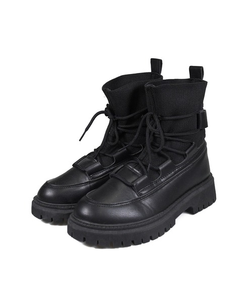 sango（sango）の「ソックスレースアップトラックソールブーツ（ブーツ・レディース・ブラック・S/M/3L/LL/L）」の11枚目の写真