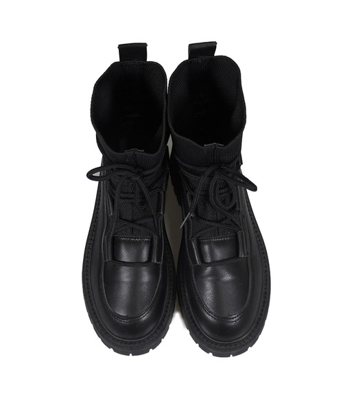 sango（sango）の「ソックスレースアップトラックソールブーツ（ブーツ・レディース・ブラック・S/M/3L/LL/L）」の17枚目の写真