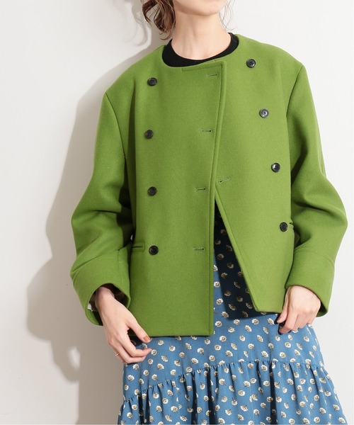 IENA LA BOUCLE メルトンクルーネックショートW前ブルゾン