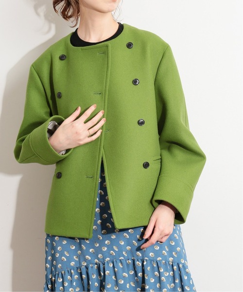 IENA LA BOUCLE メルトンクルーネックショートW前ブルゾン
