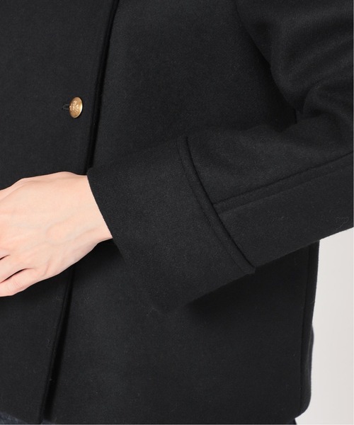 IENA LA BOUCLE(イエナラブークル)の「IENA LA BOUCLE メルトンクルーネックショートW前ブルゾン◆(ノーカラーコート・レディース・グリーン/ブラック・FREE)」の10枚目の写真
