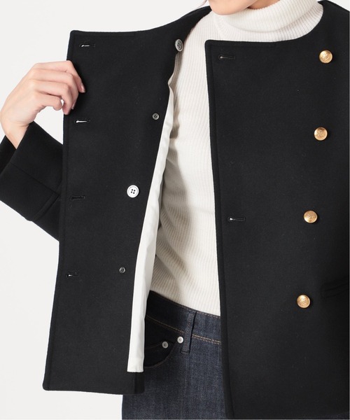 IENA LA BOUCLE(イエナラブークル)の「IENA LA BOUCLE メルトンクルーネックショートW前ブルゾン◆(ノーカラーコート・レディース・グリーン/ブラック・FREE)」の21枚目の写真
